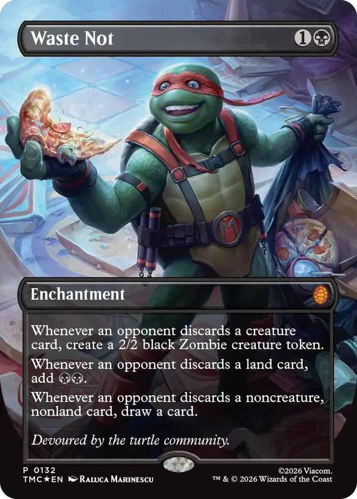 MTG Commander: Teenage Mutant Ninja Turtles 132 Waste Not (Borderless) P NM Foil