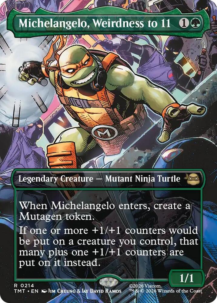 MTG Teenage Mutant Ninja Turtles 214 Michelangelo, Weirdness to 11 (Borderless) R NM