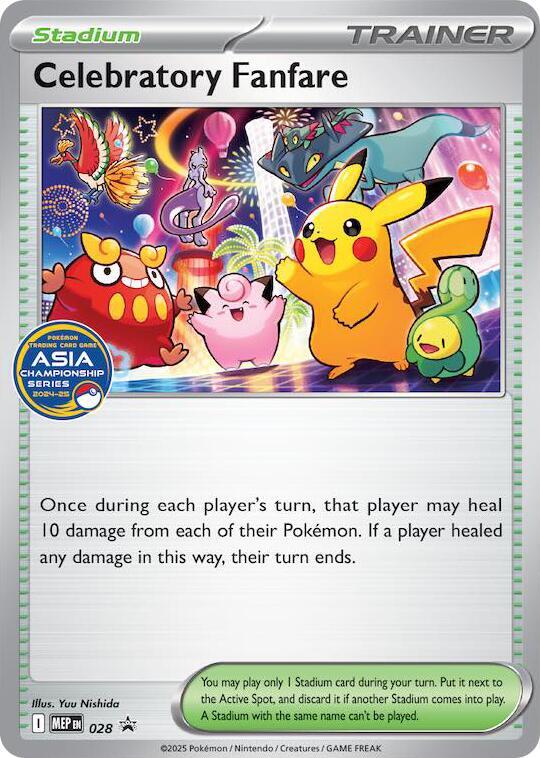 2025 Pokemon ME: Mega Evolution Promo 028 Celebratory Fanfare (Asia Championship Series 24-25) Promo