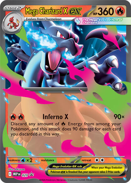 2025 Pokemon ME: Mega Evolution Promo 029 Mega Charizard X ex - 029 Promo