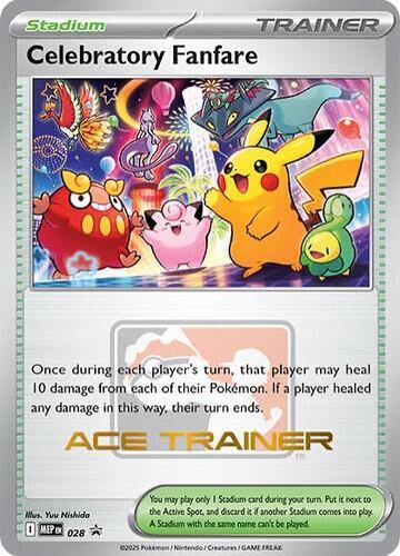 2025 Pokemon ME: Mega Evolution Promo 028 Celebratory Fanfare (Ace Trainer) Promo