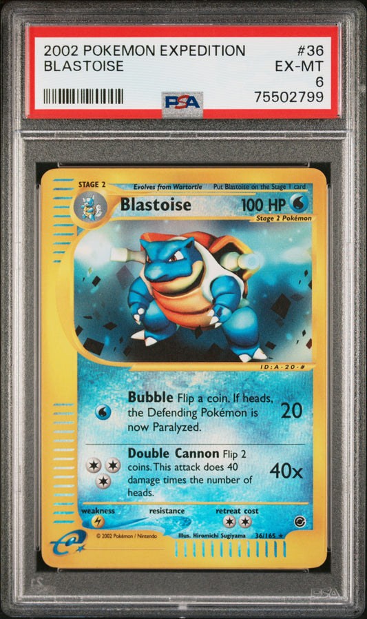 2002 Pokemon Expedition #36 Blastoise Reverse PSA 6 (Mislabelled)