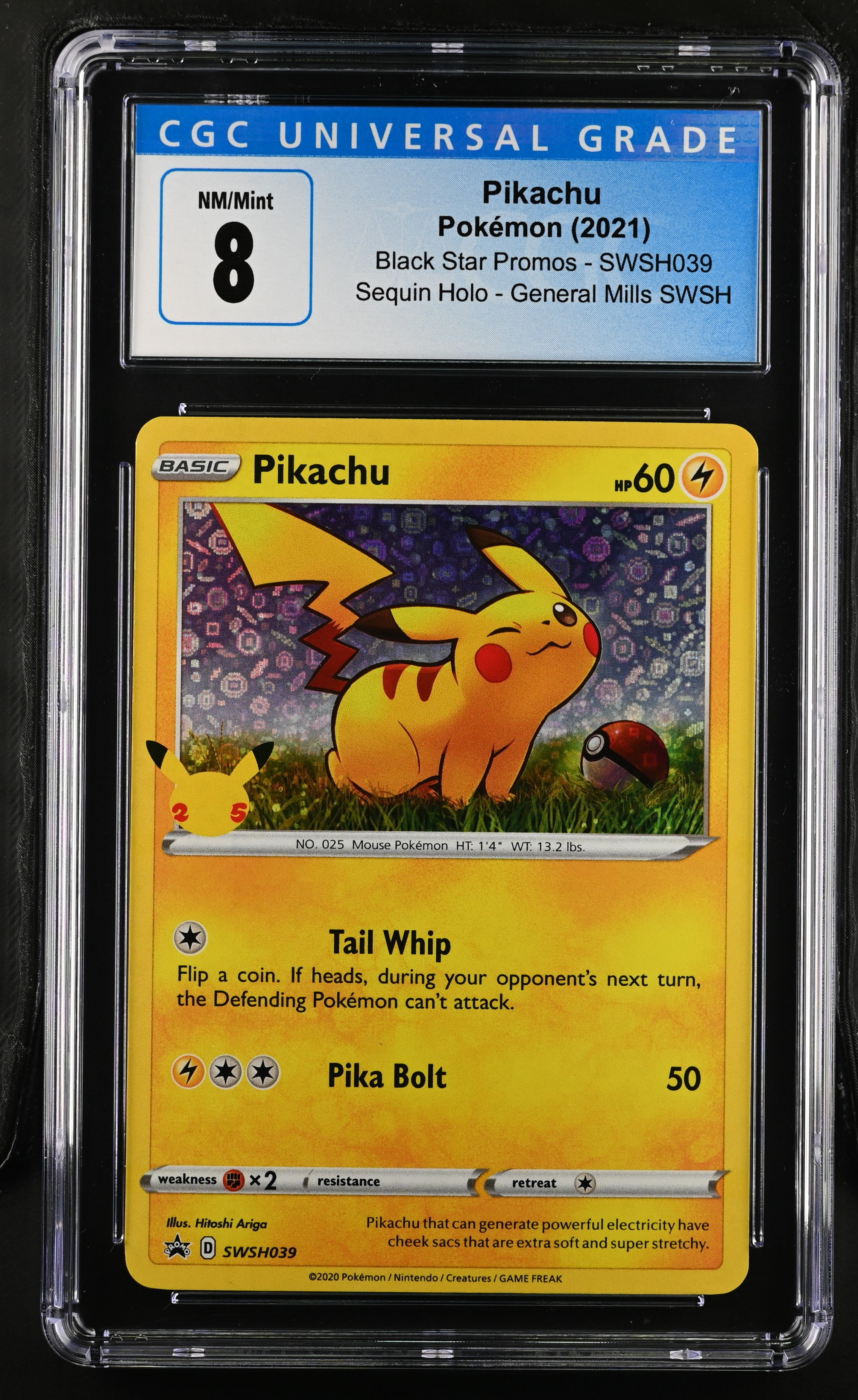2021 Black Star Promos #SWSH039 Pikachu CGC 8