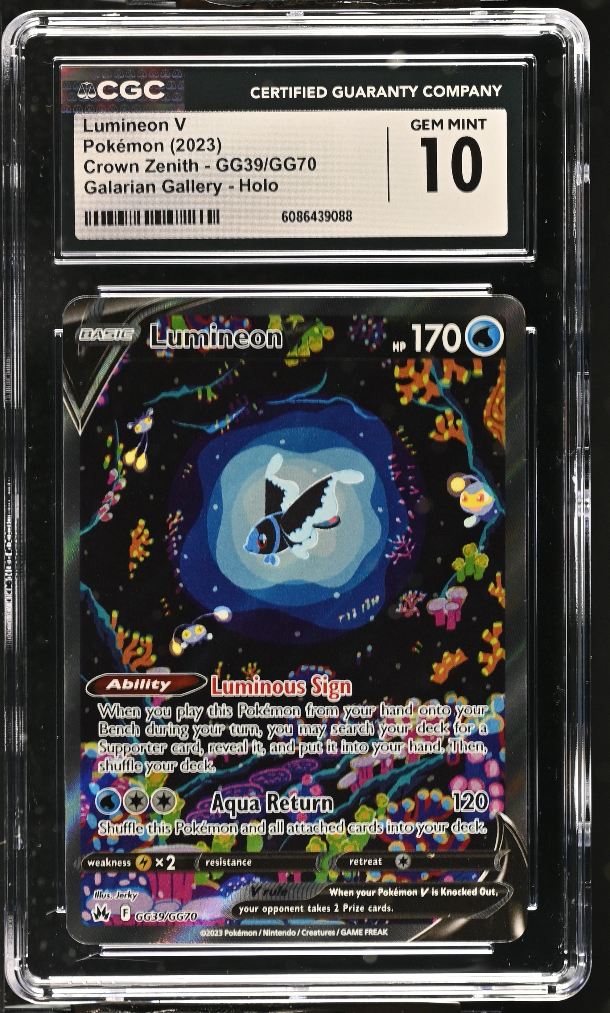 2023 Pokemon Crown Zenith #GG39/GG70 Lumineon V CGC 10