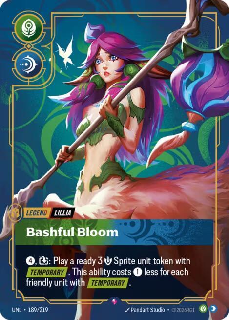 Riftbound TCG Unleashed #189/219 Lillia - Bashful Bloom Rare Foil