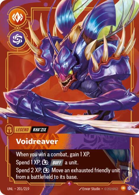Riftbound TCG Unleashed #201/219 Kha'Zix - Voidreaver Rare Foil