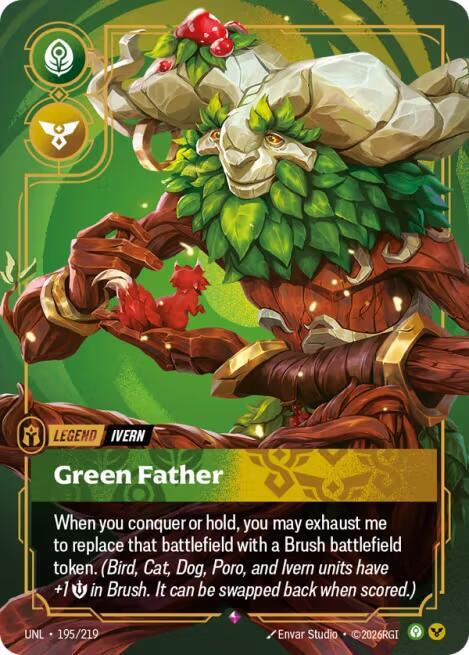 Riftbound TCG Unleashed #195/219 Ivern - Green Father Rare Foil