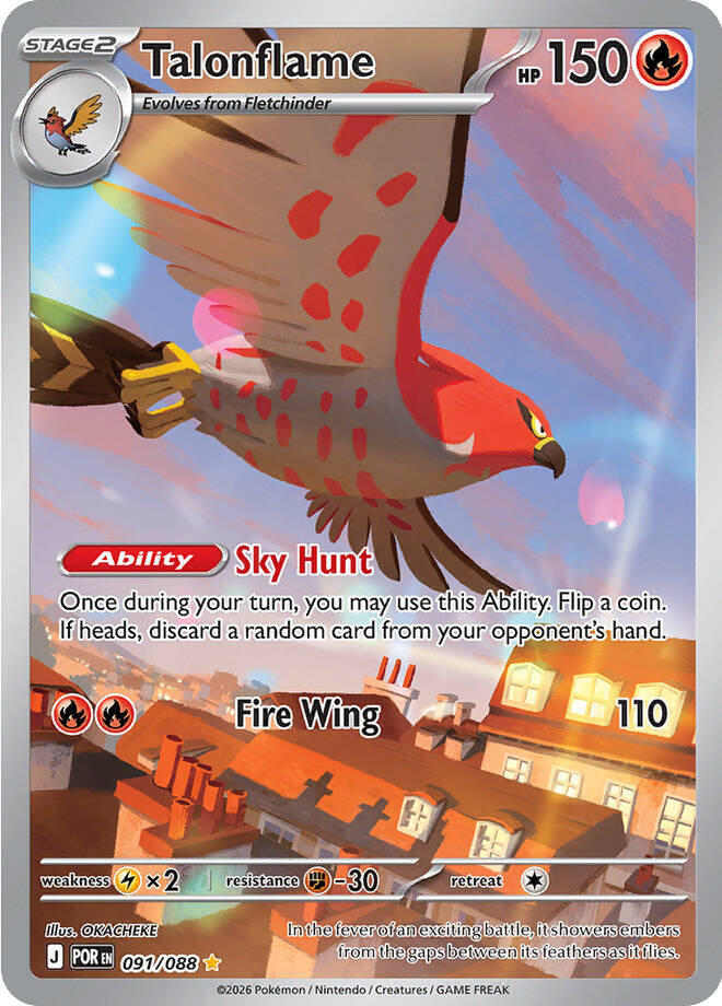 2026 Pokemon ME03: Perfect Order 091/088 Talonflame - Illustration Rare