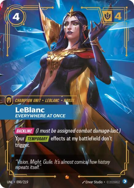Riftbound TCG Unleashed #090/219 LeBlanc - Everywhere At Once Epic Foil