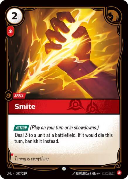 Riftbound TCG Unleashed #007/219 Smite Common Foil