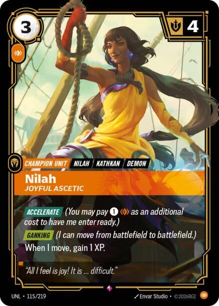 Riftbound TCG Unleashed #115/219 Nilah - Joyful Ascetic Rare Foil