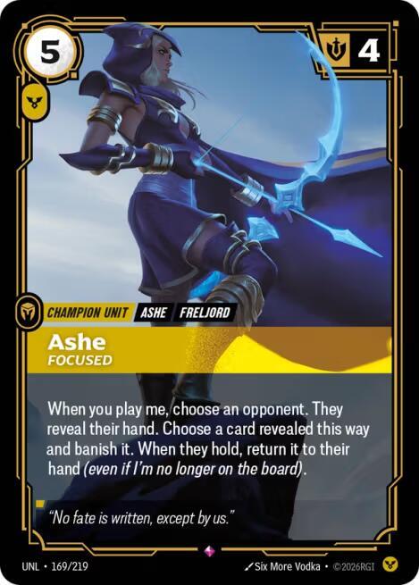 Riftbound TCG Unleashed #169/219 Ashe - Focused Rare