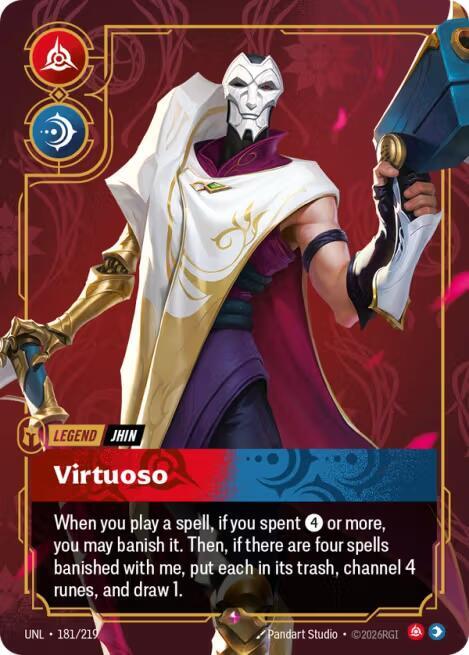 Riftbound TCG Unleashed #181/219 Jhin - Virtuoso Rare Foil
