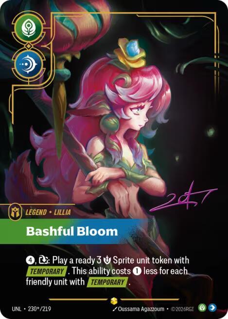 Riftbound TCG Unleashed #230*/219 Lillia - Bashful Bloom (Signature) Showcase