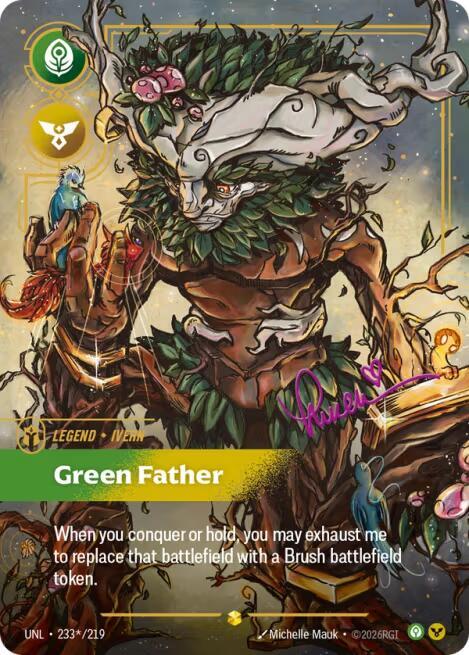 Riftbound TCG Unleashed #233*/219 Ivern - Green Father (Signature) Showcase