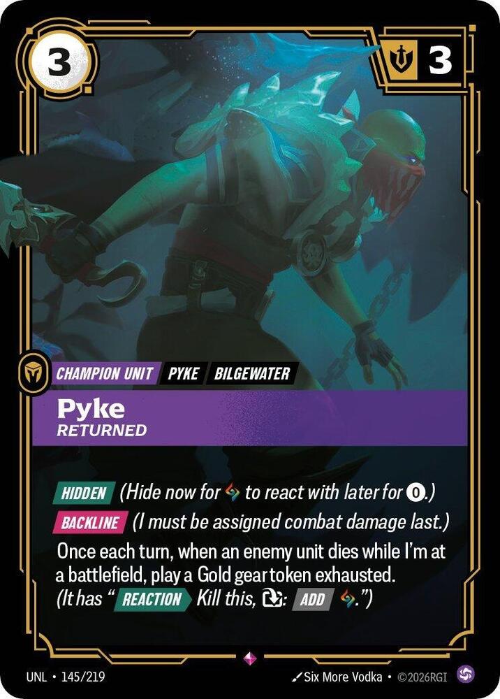 Riftbound TCG Unleashed #145/219 Pyke - Returned Rare