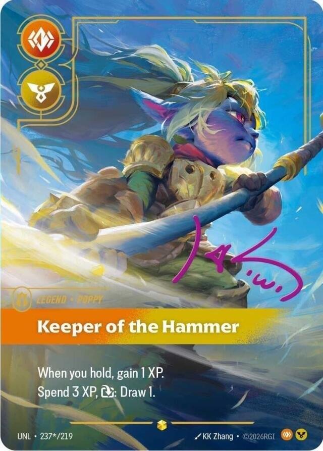 Riftbound TCG Unleashed #237*/219 Poppy - Keeper of the Hammer (Signature) Showcase