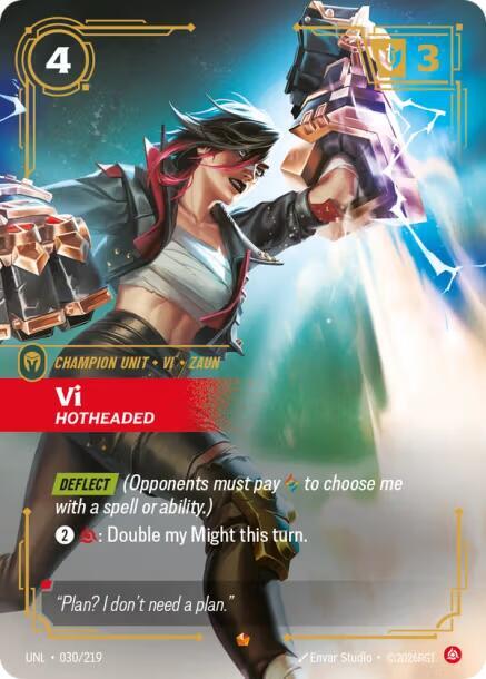 Riftbound TCG Unleashed #030/219 Vi - Hotheaded Epic Foil