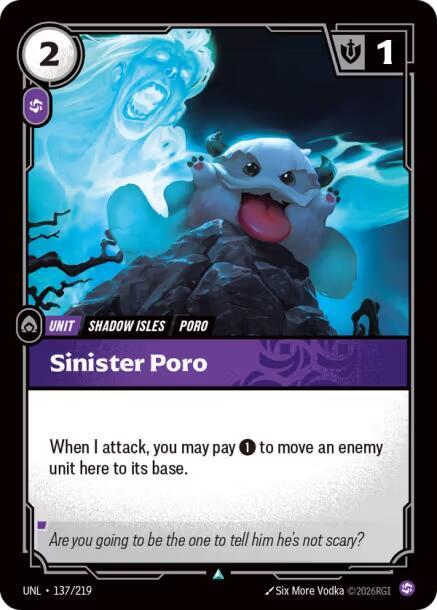 Riftbound TCG Unleashed #137/219 Sinister Poro Uncommon