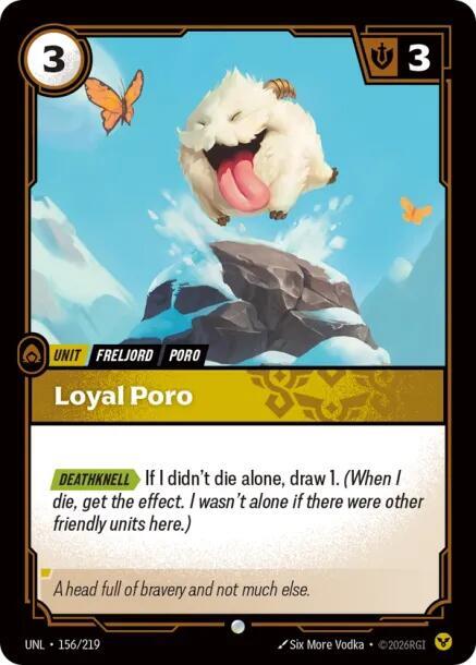 Riftbound TCG Unleashed #156/219 Loyal Poro Common Foil