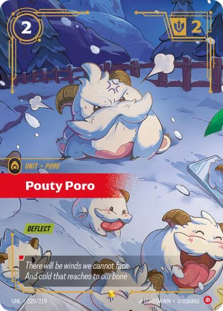 Riftbound TCG Unleashed #220/219 Pouty Poro (Overnumbered) Showcase