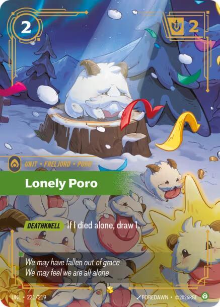Riftbound TCG Unleashed #221/219 Lonely Poro (Overnumbered) Showcase