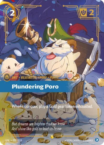 Riftbound TCG Unleashed #222/219 Plundering Poro (Overnumbered) Showcase
