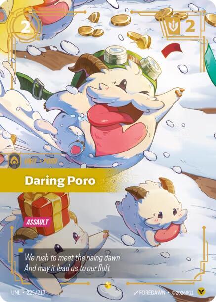 Riftbound TCG Unleashed #225/219 Daring Poro (Overnumbered) Showcase
