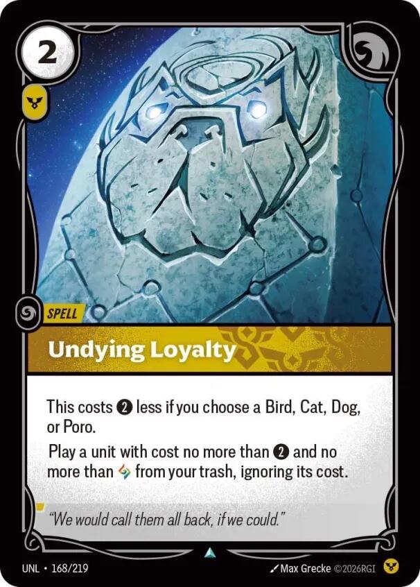 Riftbound TCG Unleashed #168/219 Undying Loyalty Uncommon