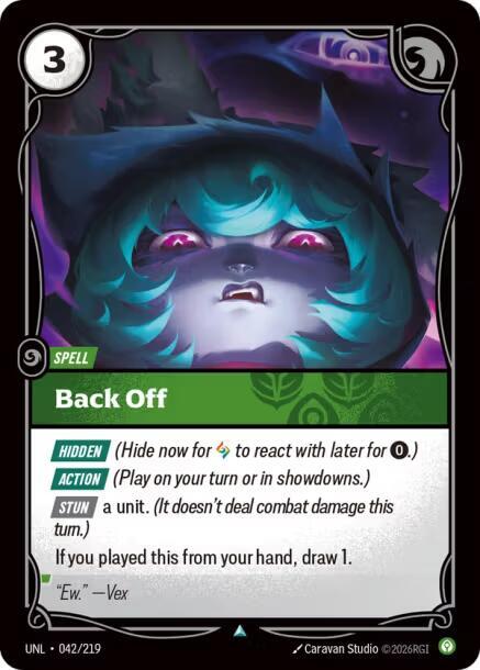 Riftbound TCG Unleashed #042/219 Back Off Uncommon Foil