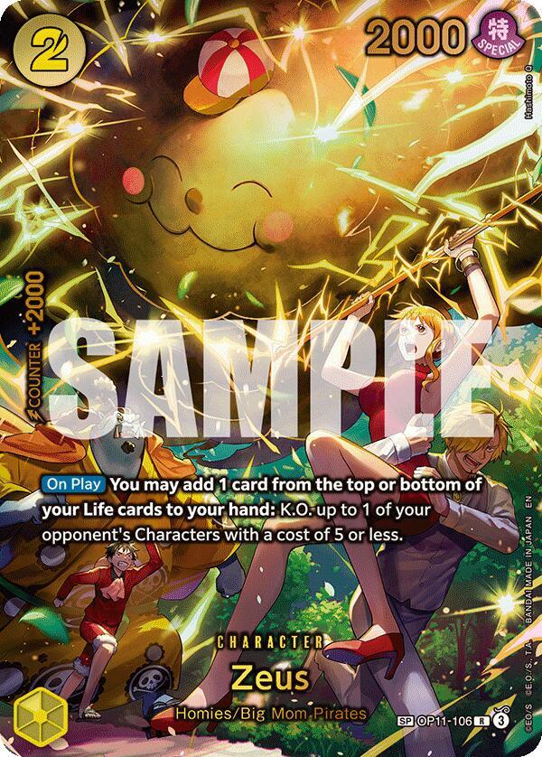 One Piece TCG OP11-106 Zeus (SP) R Character NM