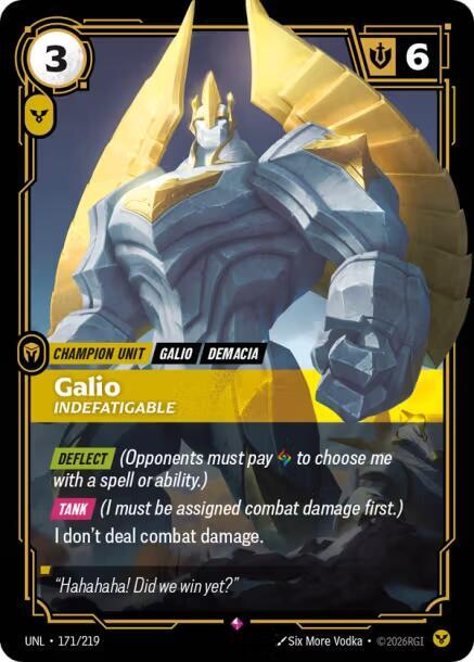 Riftbound TCG Unleashed #171/219 Galio - Indefatigable Rare Foil