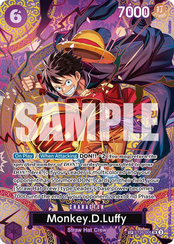 One Piece TCG ST26-005 Monkey.D.Luffy (SP) SR Character NM