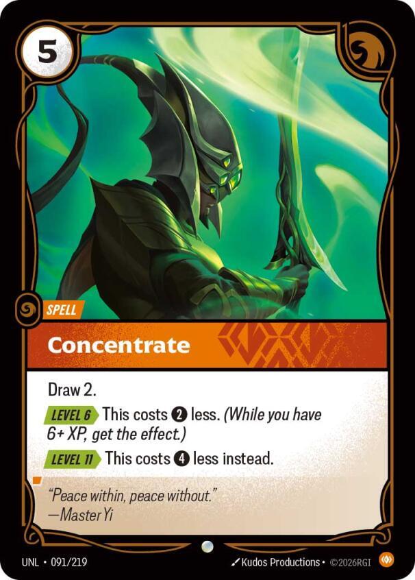 Riftbound TCG Unleashed #091/219 Concentrate Common Foil
