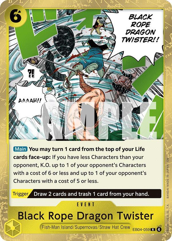 One Piece TCG EB04-059 Black Rope Dragon Twister R Event NM
