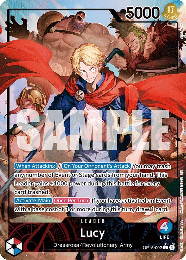 One Piece TCG OP15-002 Lucy (Alternate Art) L Leader NM