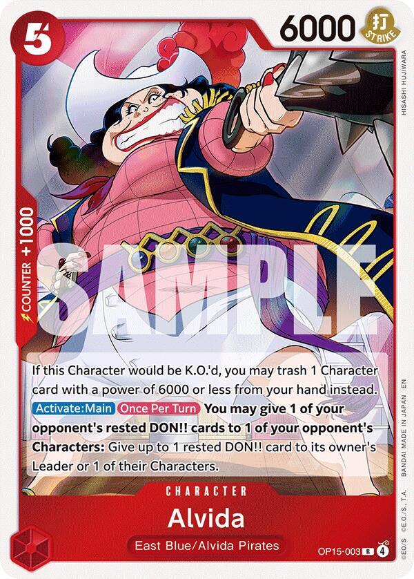One Piece TCG OP15-003 Alvida R Character NM