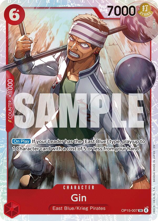 One Piece TCG OP15-007 Gin SR Character NM
