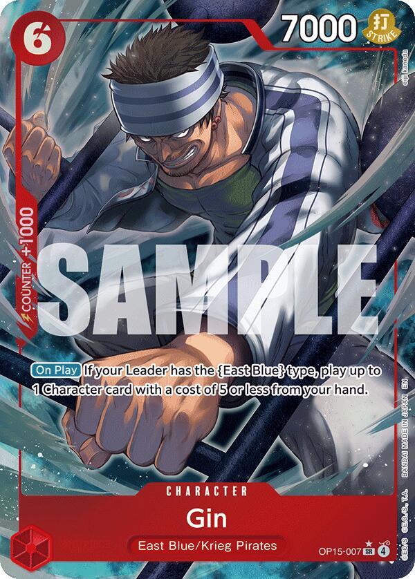 One Piece TCG OP15-007 Gin (Alternate Art) SR Character NM