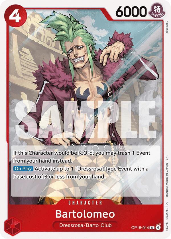 One Piece TCG OP15-014 Bartolomeo R Character NM