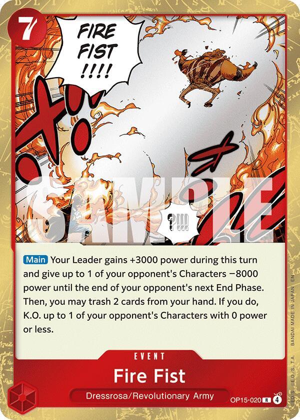 One Piece TCG OP15-020 Fire Fist R Event NM
