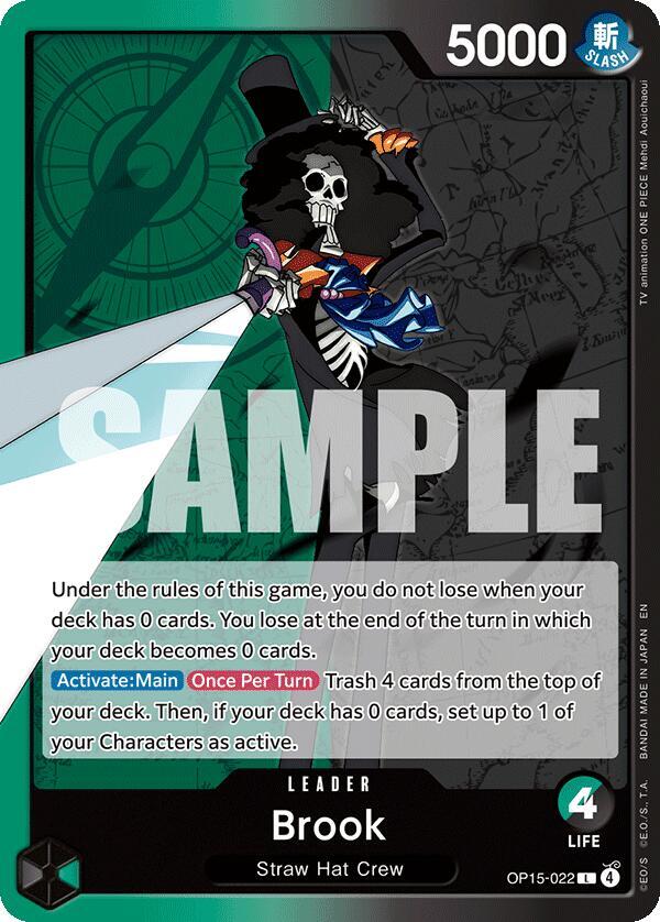 One Piece TCG OP15-022 Brook (OP15-022) L Leader NM