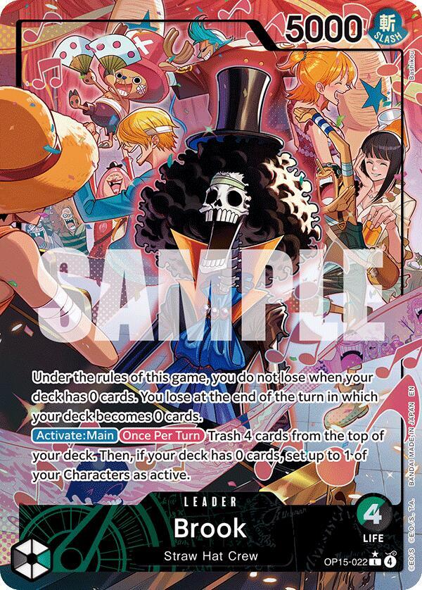 One Piece TCG OP15-022 Brook (OP15-022) (Alternate Art) L Leader NM