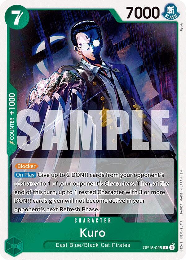 One Piece TCG OP15-025 Kuro R Character NM