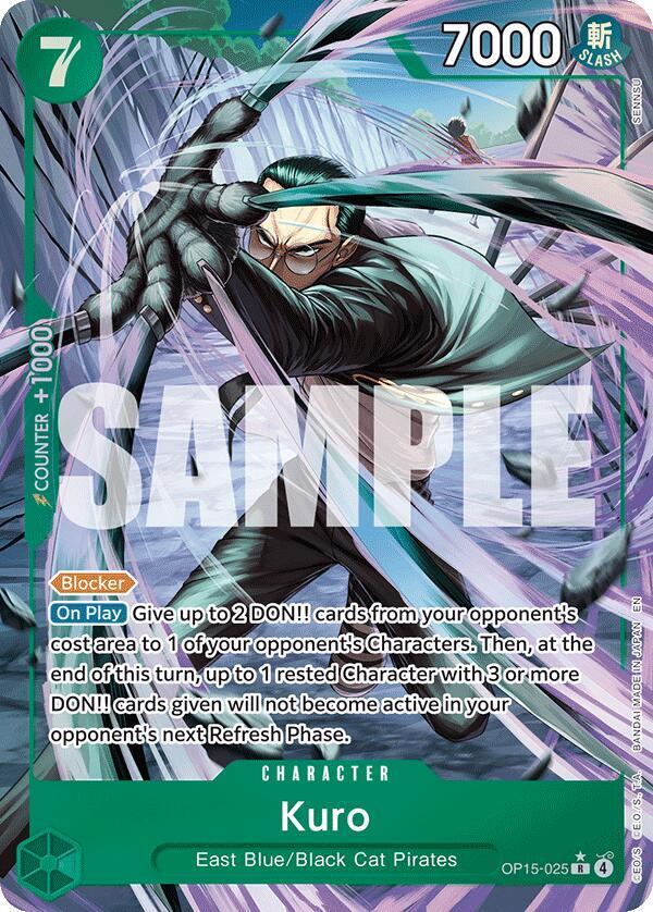 One Piece TCG OP15-025 Kuro (Alternate Art) R Character NM