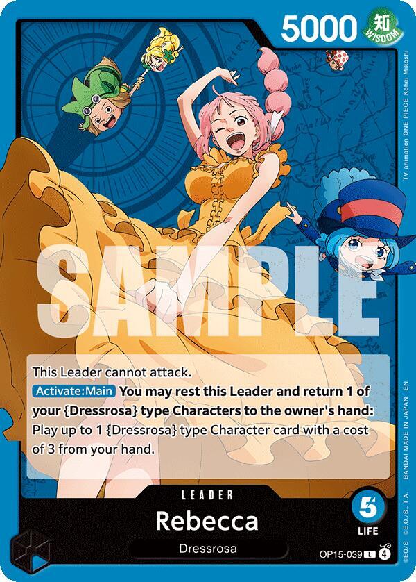 One Piece TCG OP15-039 Rebecca (OP15-039) L Leader NM