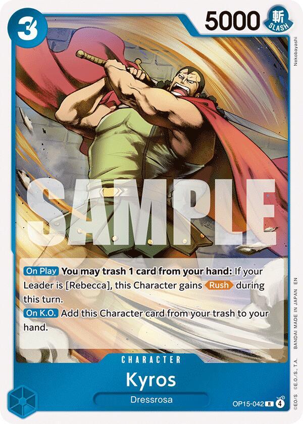 One Piece TCG OP15-042 Kyros R Character NM
