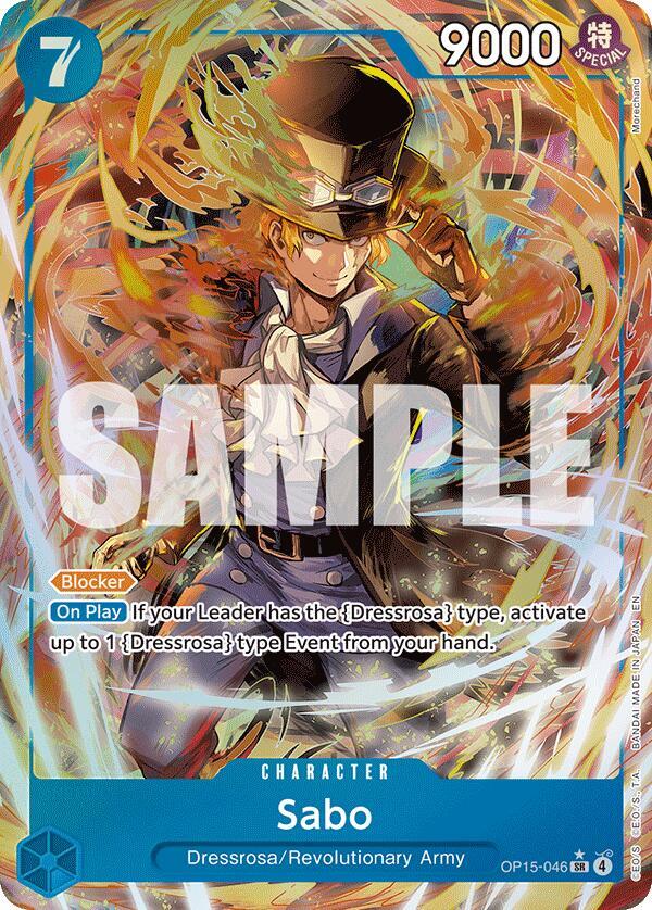 One Piece TCG OP15-046 Sabo (Alternate Art) SR Character NM