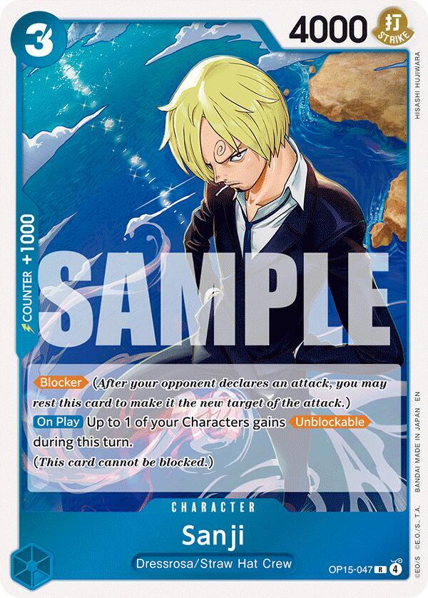 One Piece TCG OP15-047 Sanji (OP15-047) R Character NM