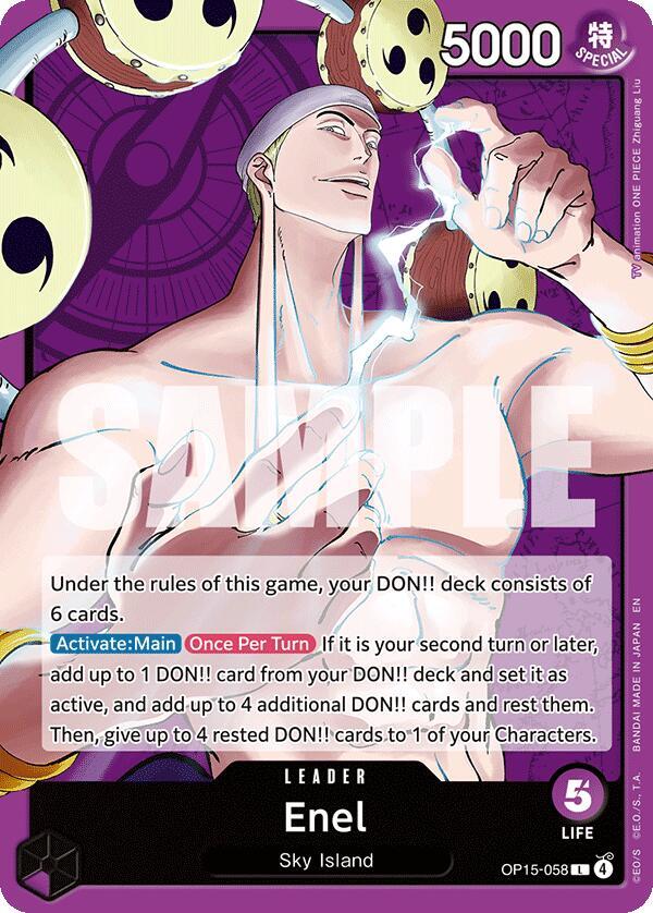 One Piece TCG OP15-058 Enel (OP15-058) L Leader NM